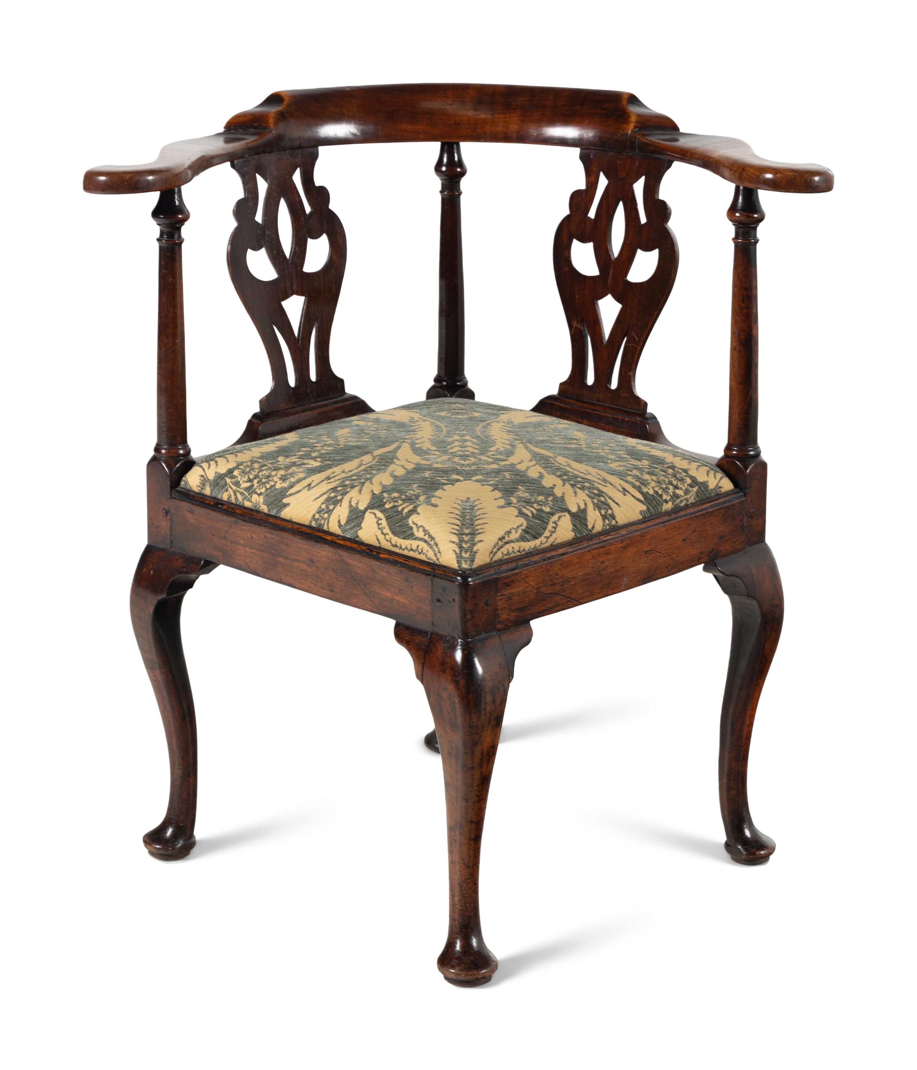 A George III Mahogany Corner Chair