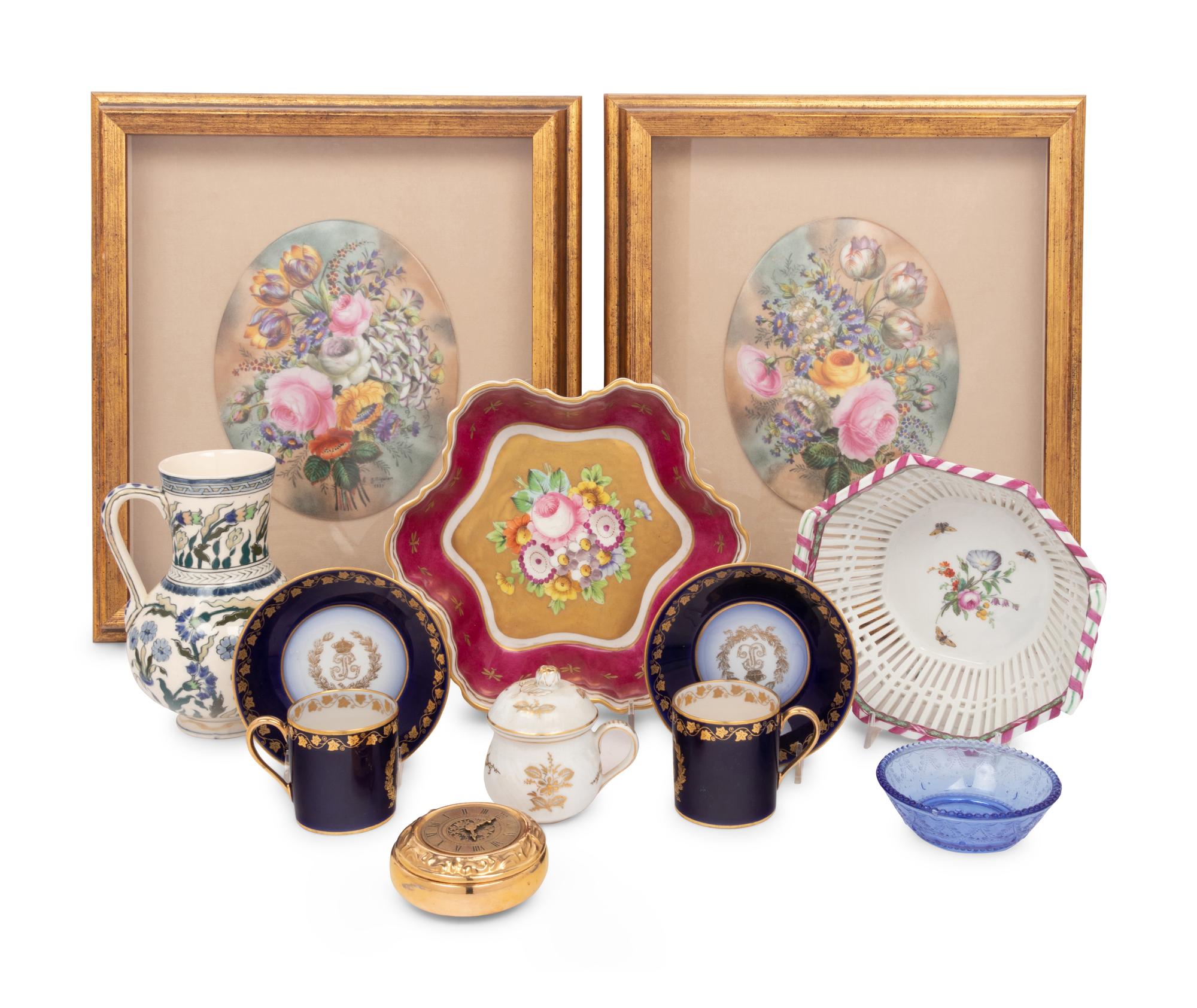 A Collection of Continental Porcelain and Ceramic Articles