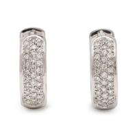 DIAMOND AND WHITE GOLD HEART MOTIF HOOP EARRINGS