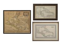 [CENTRAL AMERICA] Three maps of the Southeastern United States, the Caribbean, and Central America.