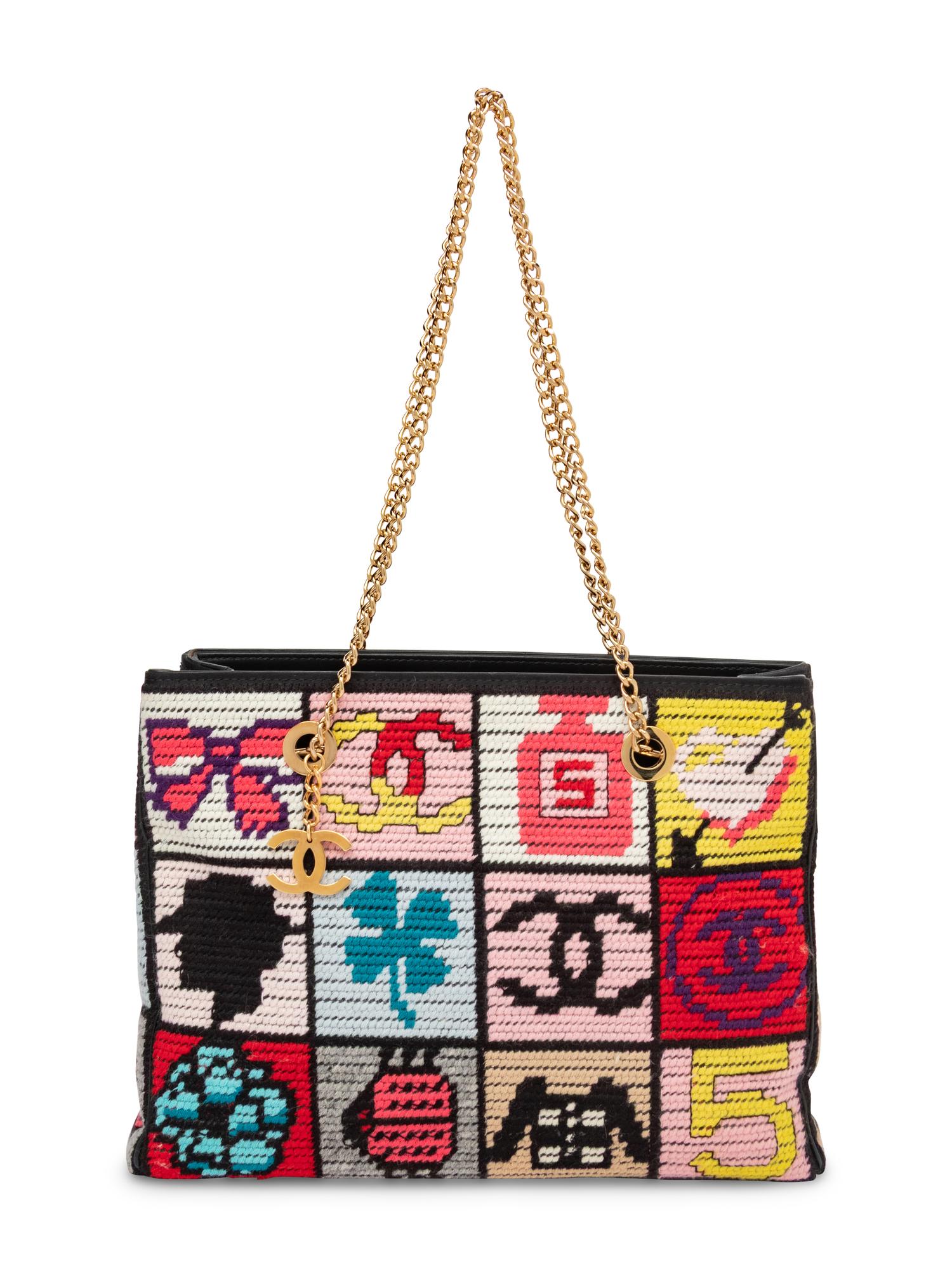 CHANEL, PRECIOUS SYMBOLS NEEDLEPOINT BAG