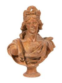 A Pair of Italian Terra Cotta Busts of a Classical Women — LATE 19TH/ EARLY 20TH CENTURY