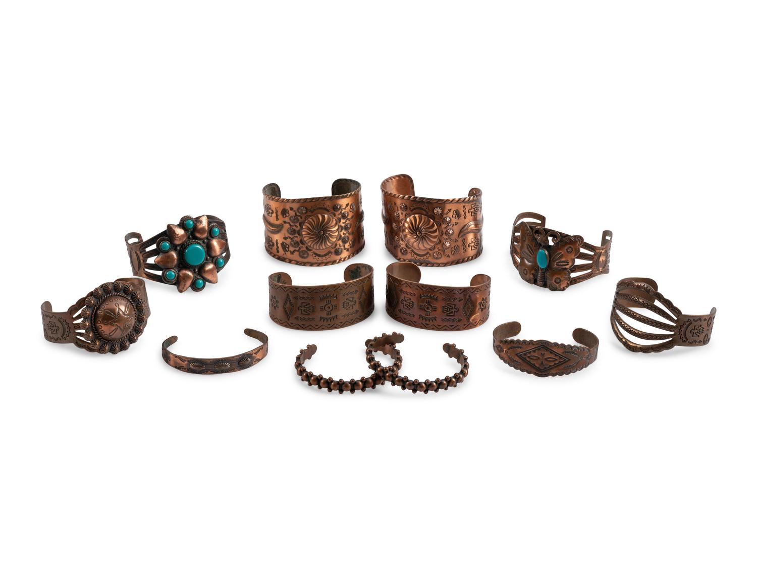 Fred Harvey Era Copper Trade Cuff Bracelets