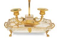 A Palais Royal Gilt Bronze, Shell and Mother-of-Pearl Candelabrum à Écran
