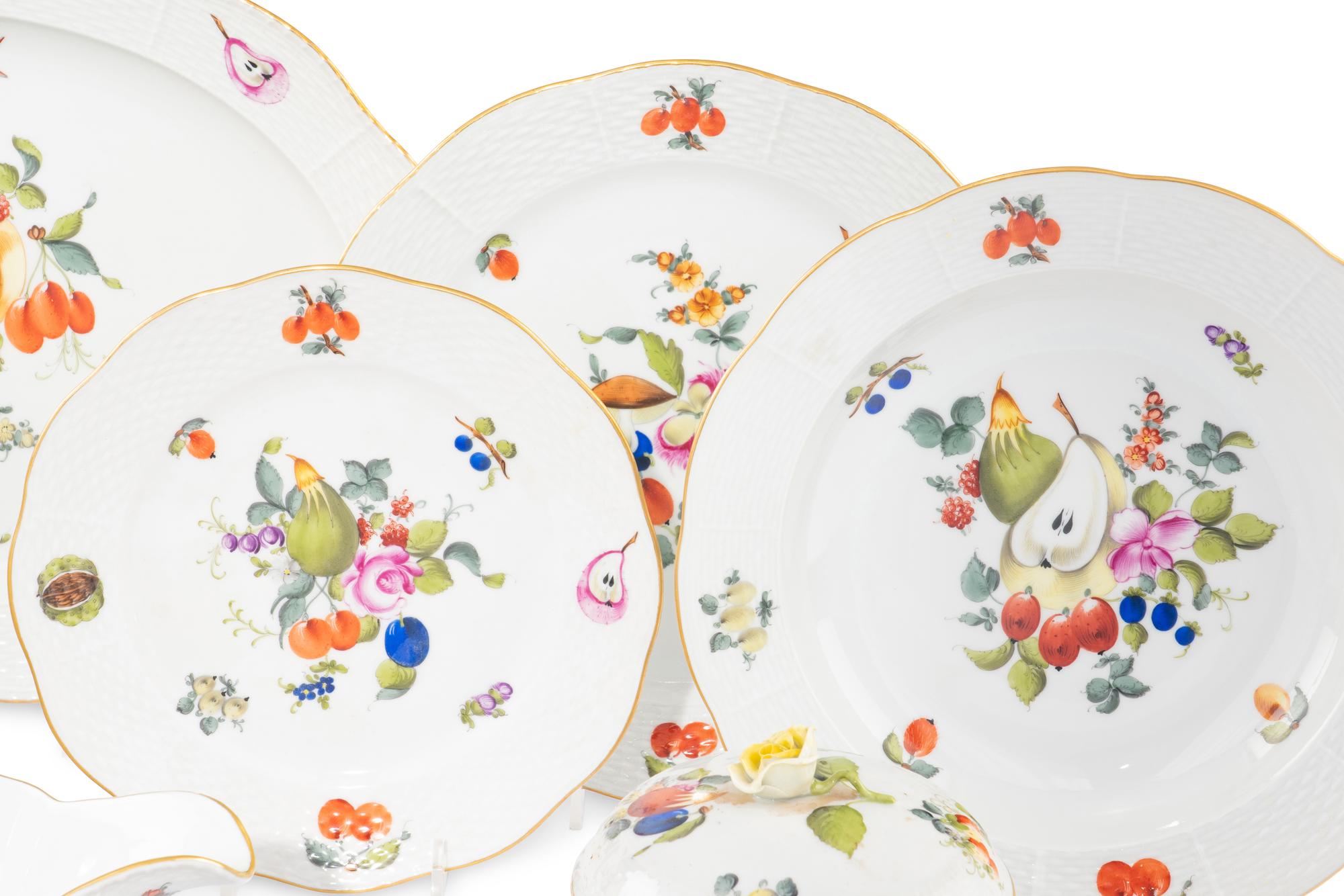 A Herend Fruits and Flowers Porcelain Dinner Service