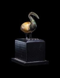 An Egyptian Bronze and Alabaster Ibis