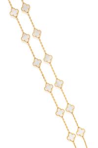 VAN CLEEF & ARPELS, YELLOW GOLD AND MOTHER-OF-PEARL 'ALHAMBRA' NECKLACE