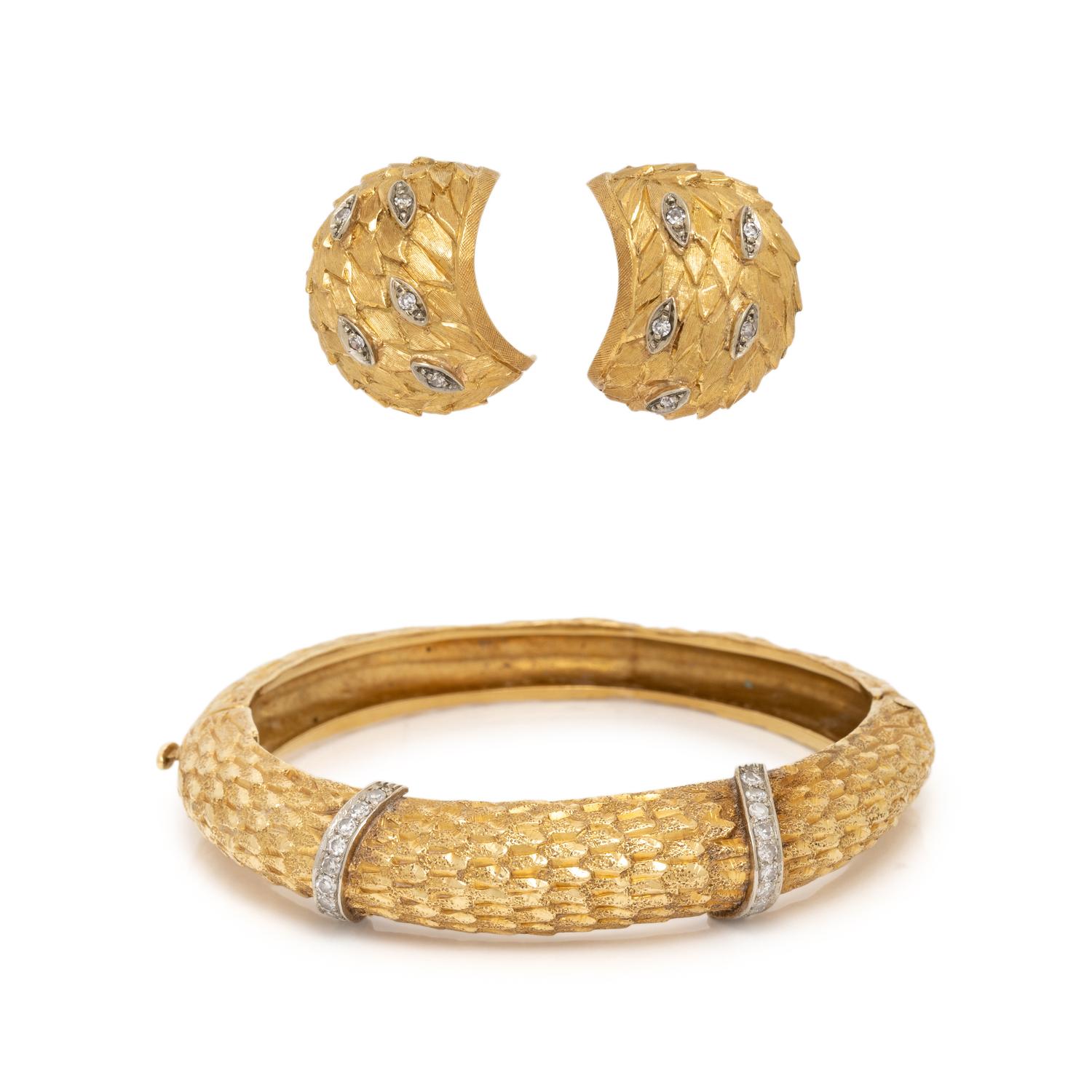 COLLECTION OF YELLOW GOLD AND DIAMOND JEWELRY