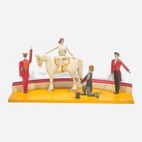 Roger Guit (French, 1899-1978) A Group of Five Carved and Painted Circus Act Dioramas