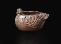 A Chinese archaistic patinated bronze "Duck" coupe, Shen Yi Zhai mark 倣古銅鴨水丞 申艺齋款