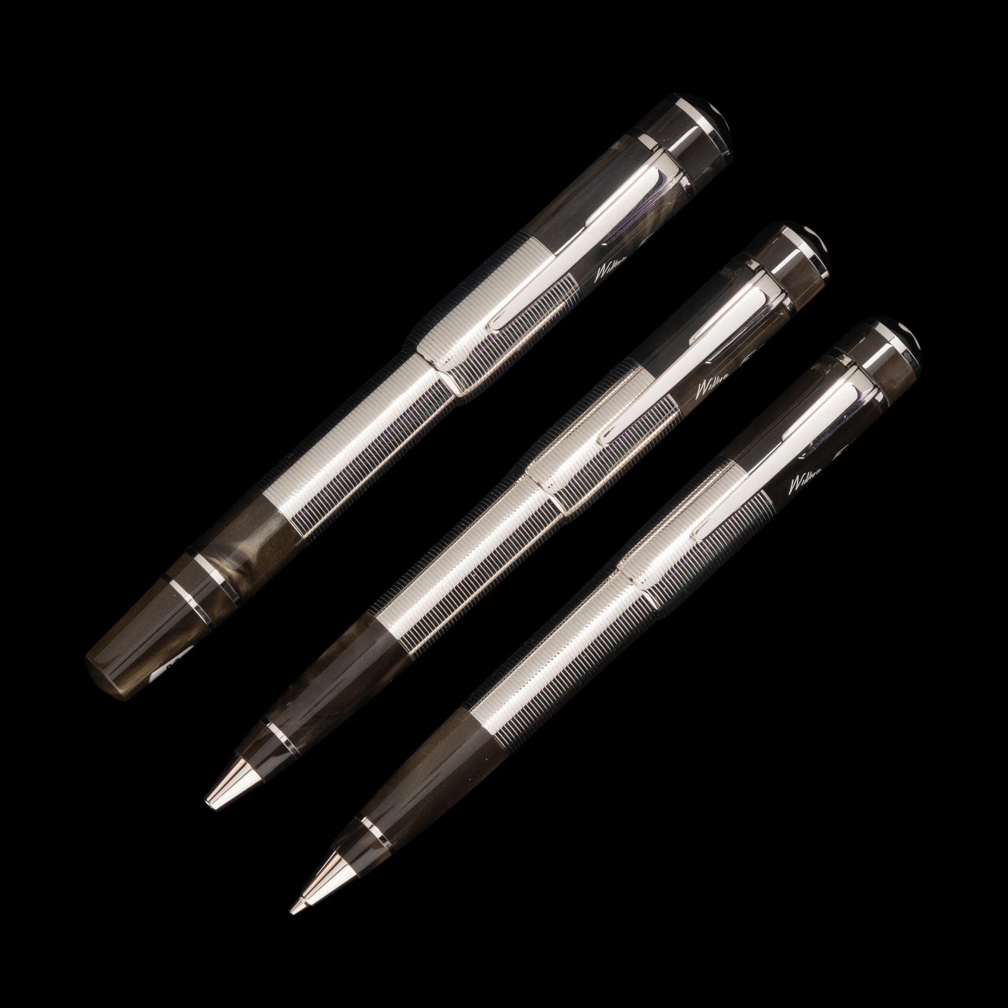 A Montblanc Limited Edition William Faulkner Fountain Pen, Rollerball Pen and Mechanical Pencil Set