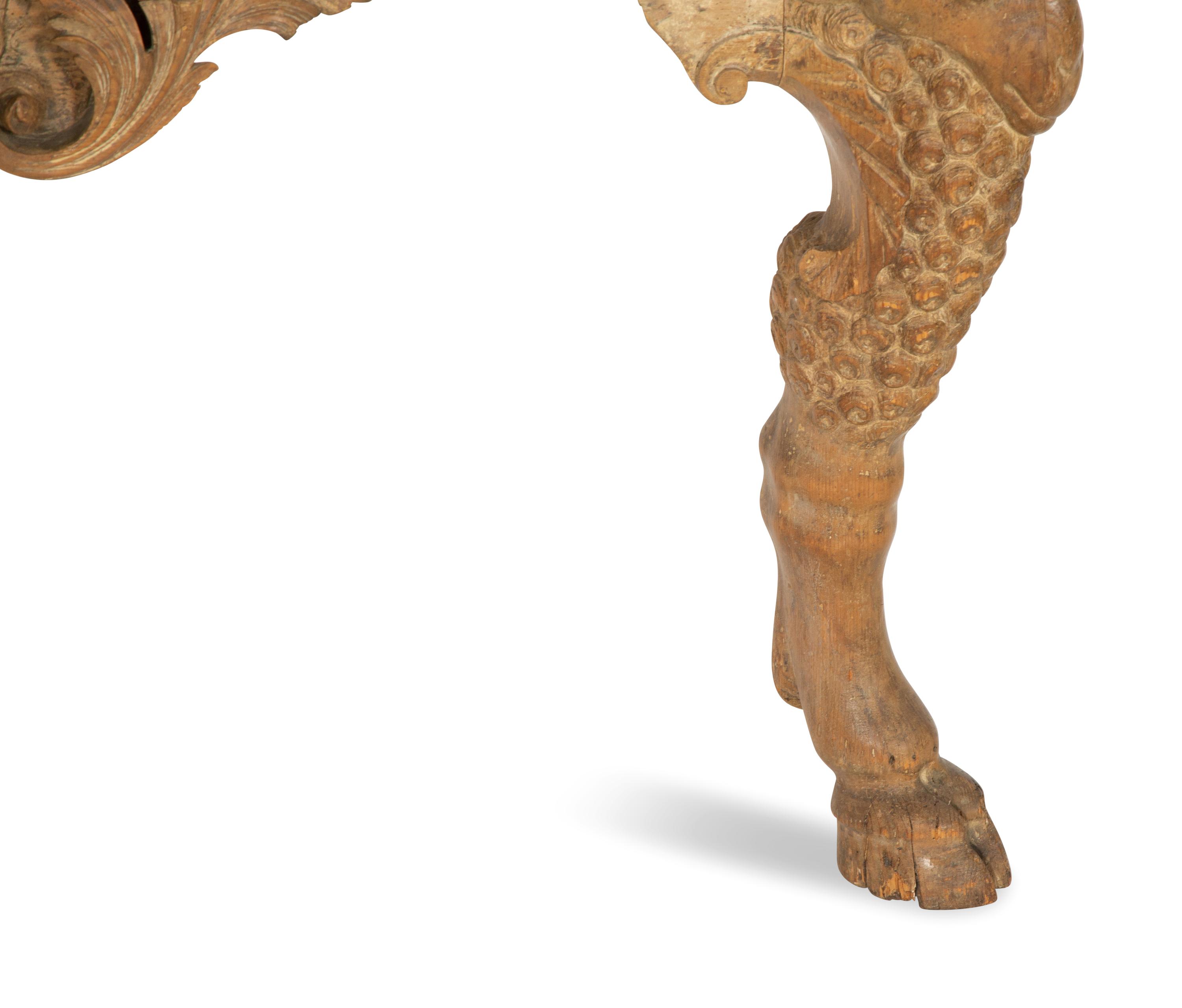 A George II Carved Pine Marble-Top Console Table