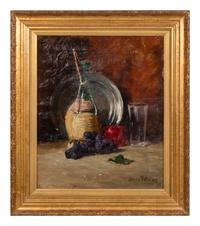 Four Still Life Paintings Depicting Fruit and Wine