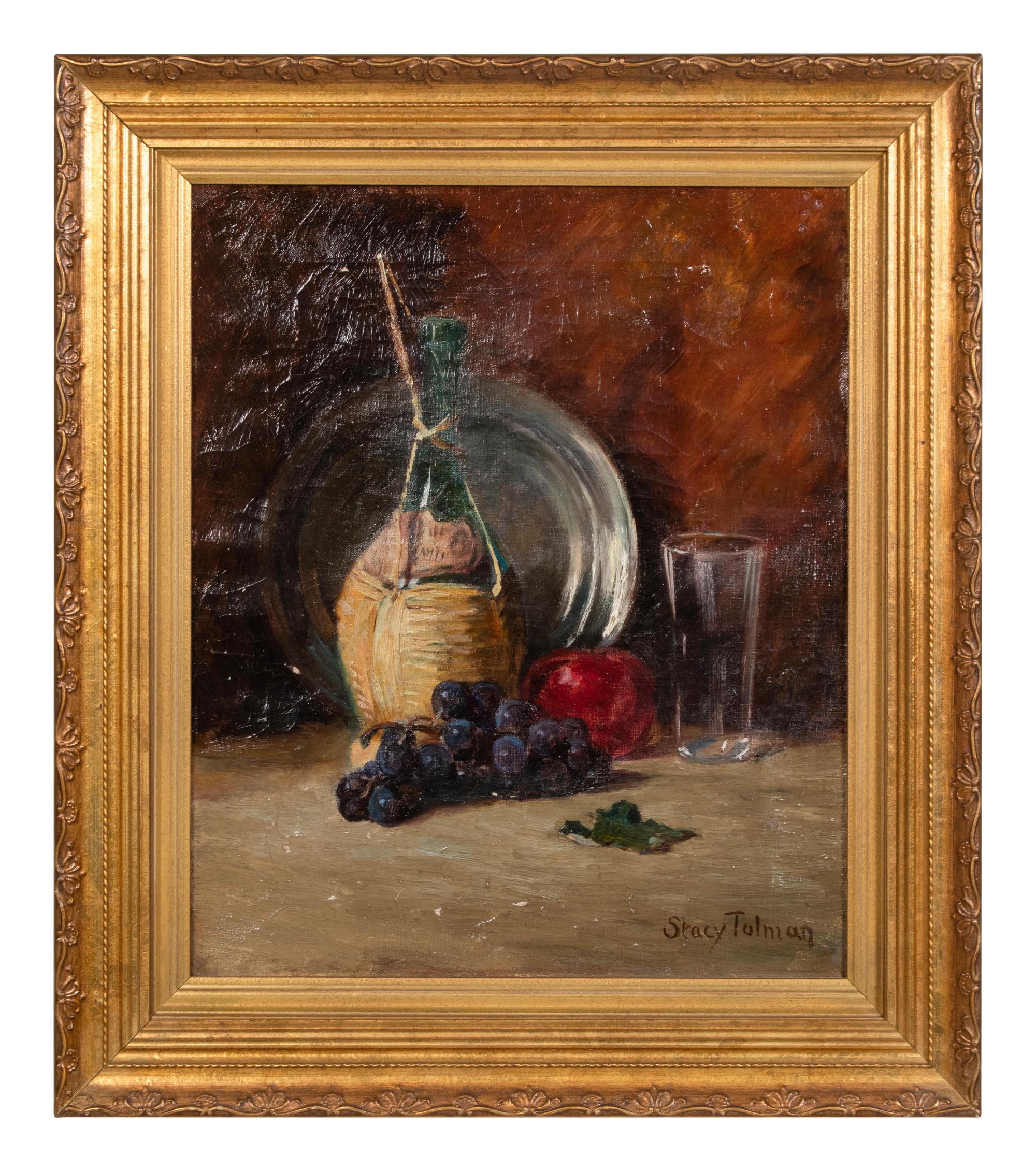 Four Still Life Paintings Depicting Fruit and Wine