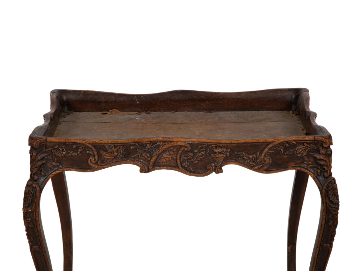 An English Carved Oak Tray-Top Table