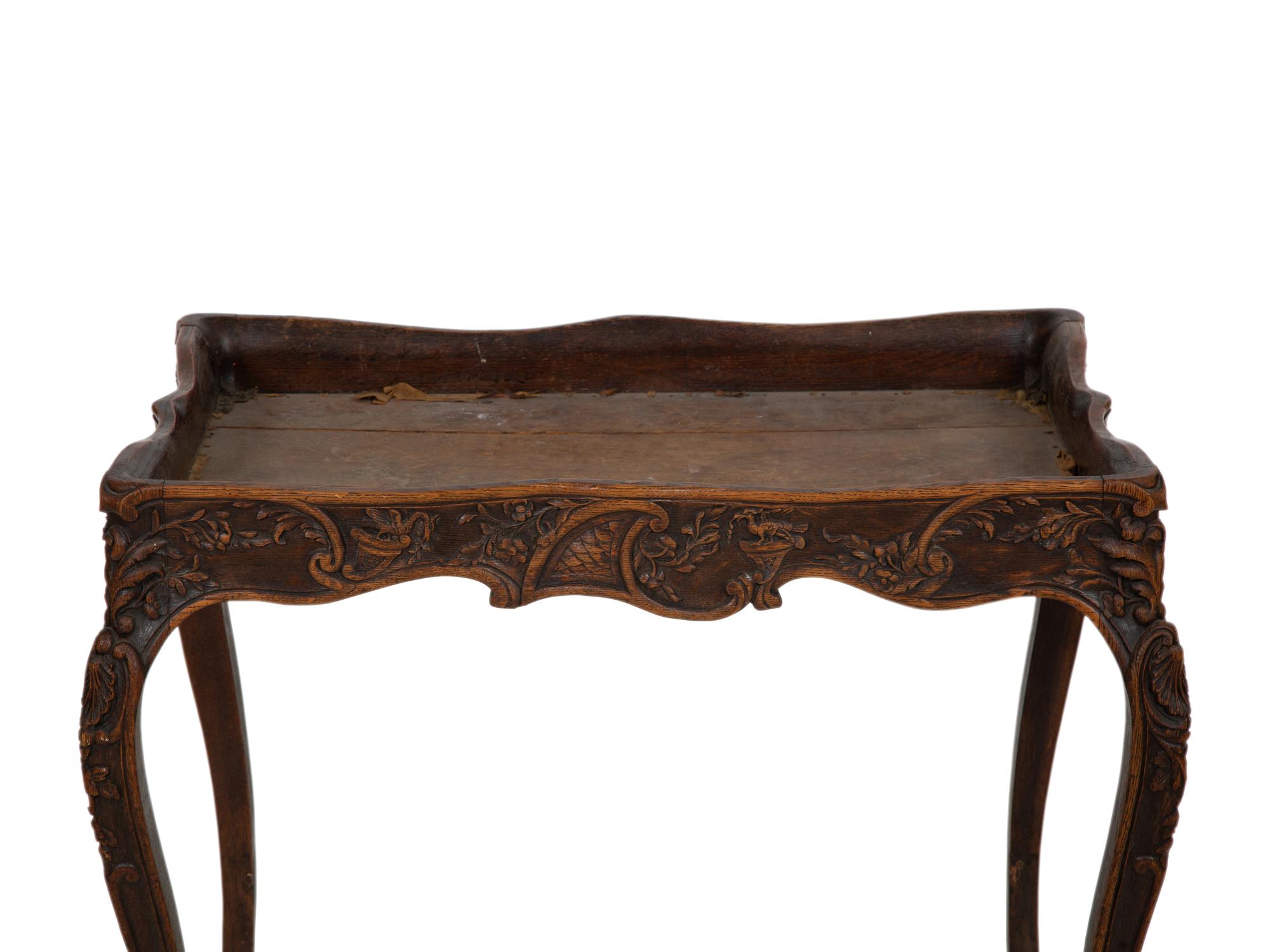 An English Carved Oak Tray-Top Table