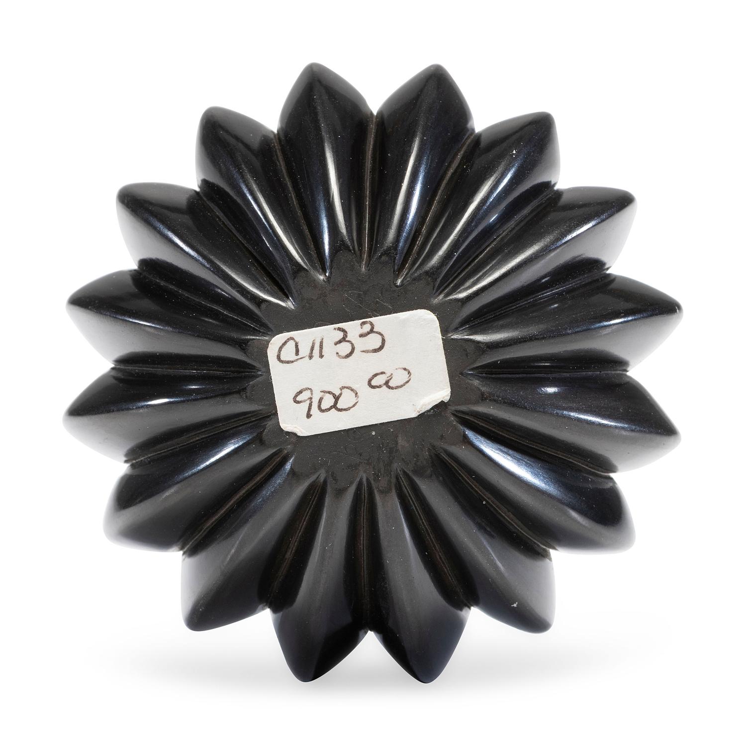 Blackware Ribbed Pottery Jar
