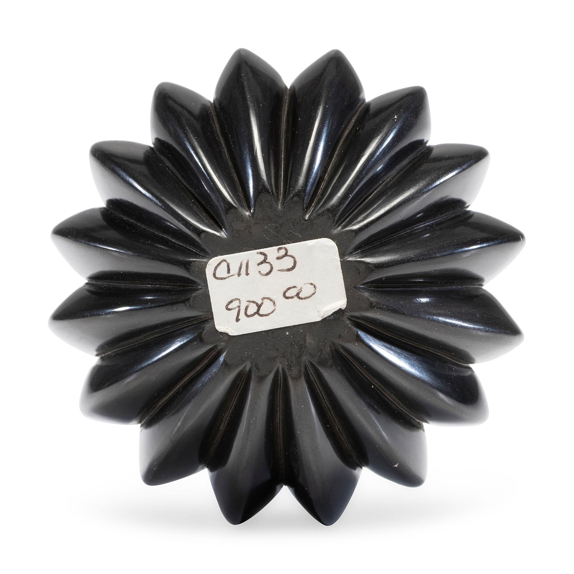 Blackware Ribbed Pottery Jar