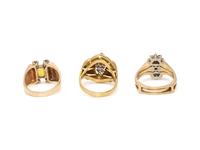 COLLECTION OF YELLOW GOLD, DIAMOND AND MULTIGEM RINGS