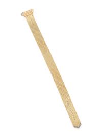 RETRO, BICOLOR GOLD AND DIAMOND BUCKLE BRACELET