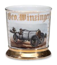 A Race Car Driver's Porcelain Occupational Shaving Mug