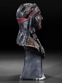 A Painted Chalkware Tobacco Trade Countertop Display Figure of a Chief