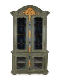 A French or Italian Painted Vitrine Cabinet