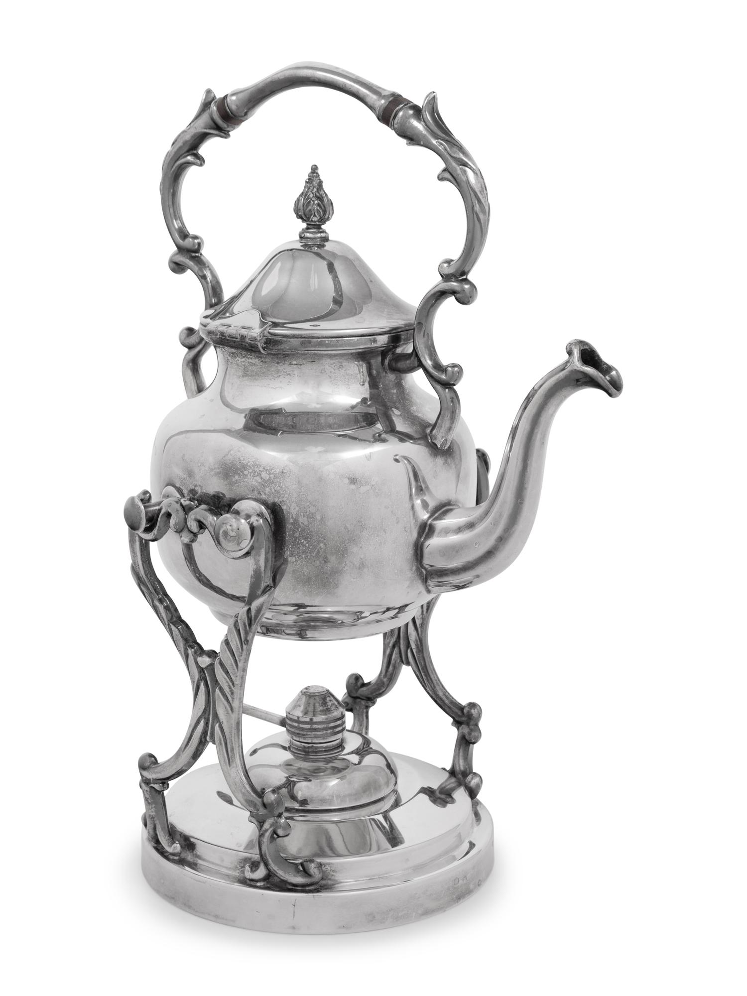 A Silver-Plate Kettle on Lampstand