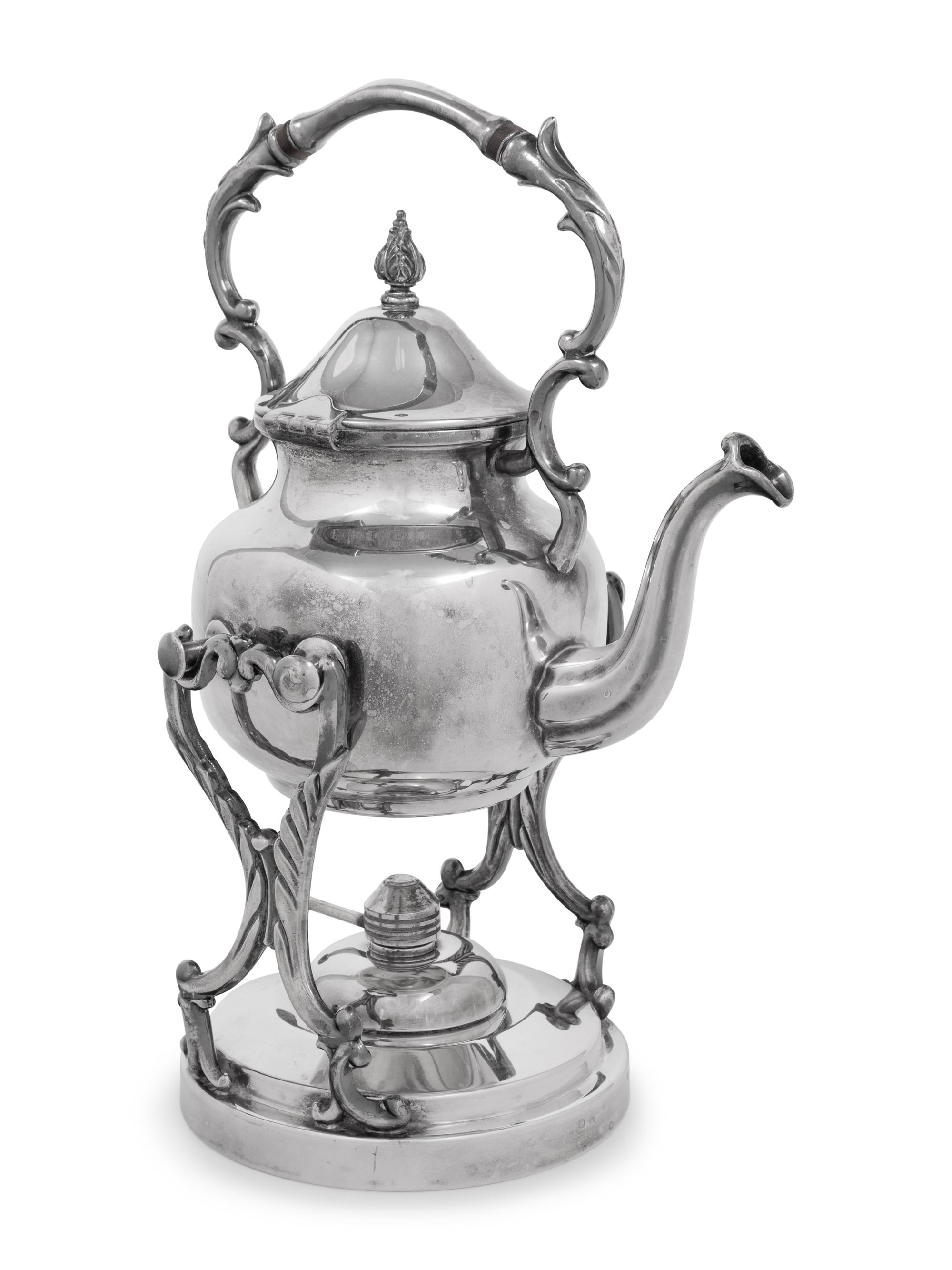 A Silver-Plate Kettle on Lampstand