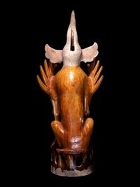 A Chinese Sancai Glazed Pottery Figure of an Earth Spirit, Zhenmushou