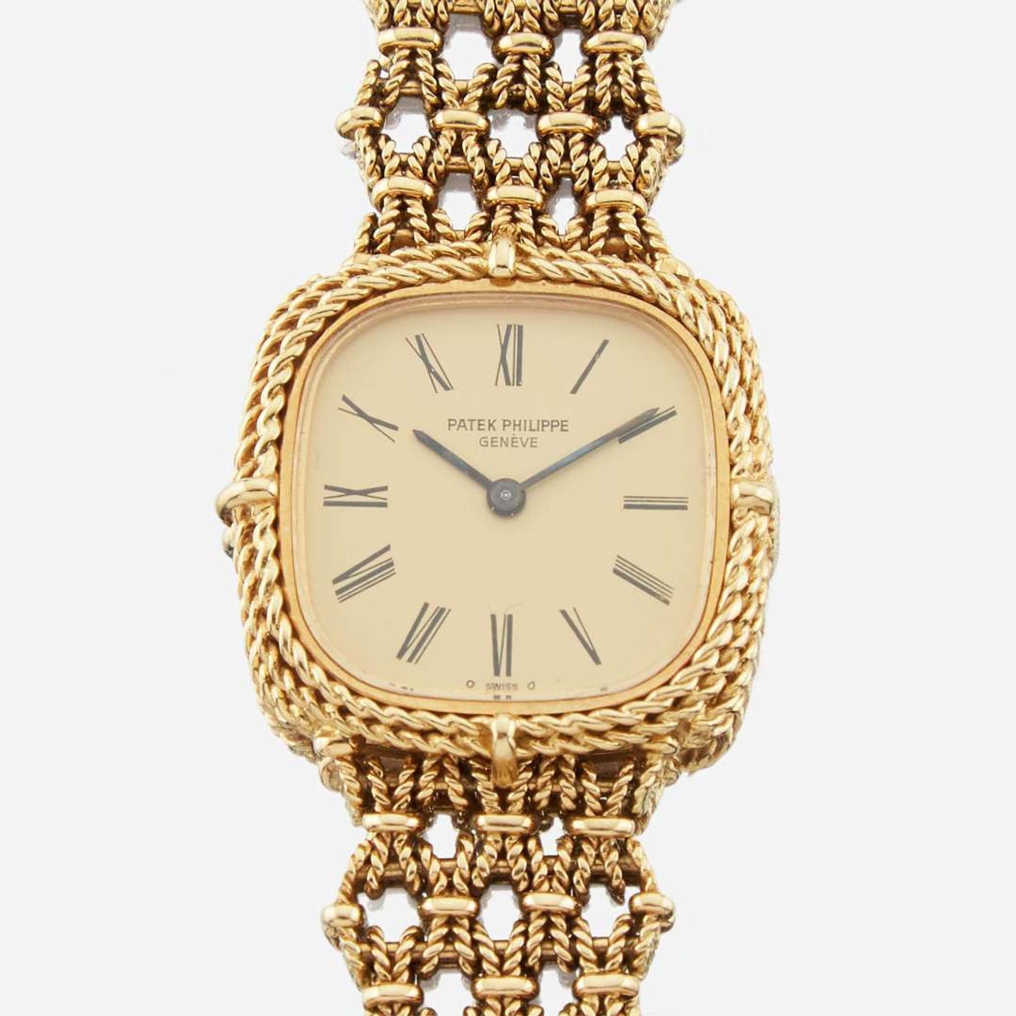 A lady's gold bracelet wristwatch, Patek Philippe C. 1977, Ref.4265.1