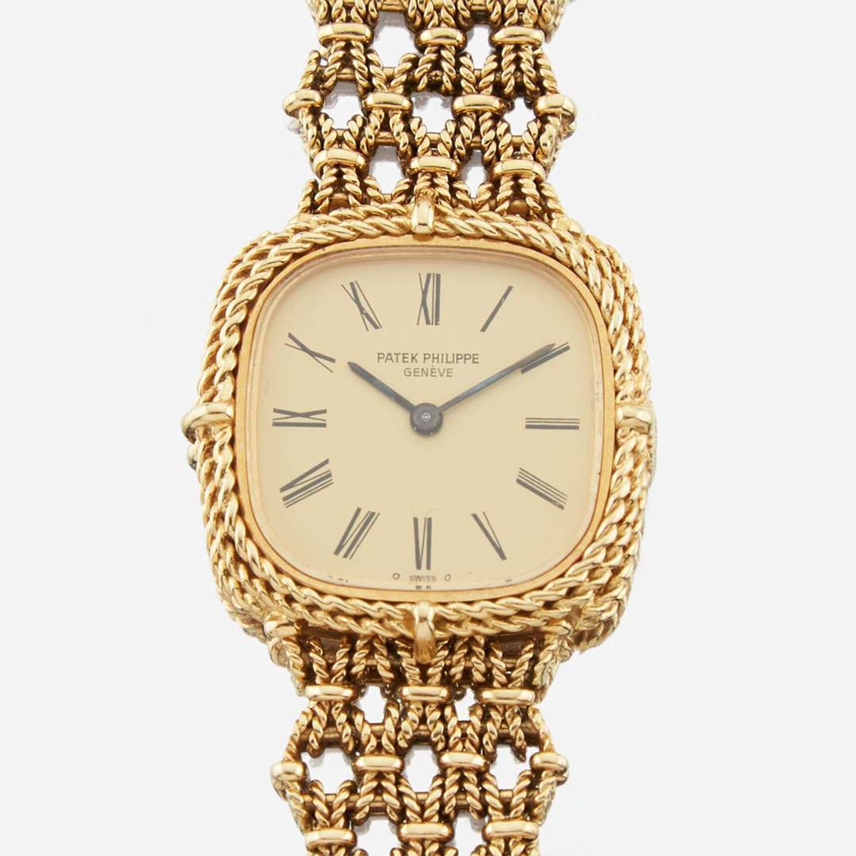 A lady's gold bracelet wristwatch, Patek Philippe C. 1977, Ref.4265.1