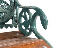 A Victorian Style 'Fern and Dog' Cast Iron Bench