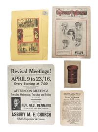 [ADVERTISING]. A group of 19th-century advertisements, stock certificates, and miscellaneous ephemera.