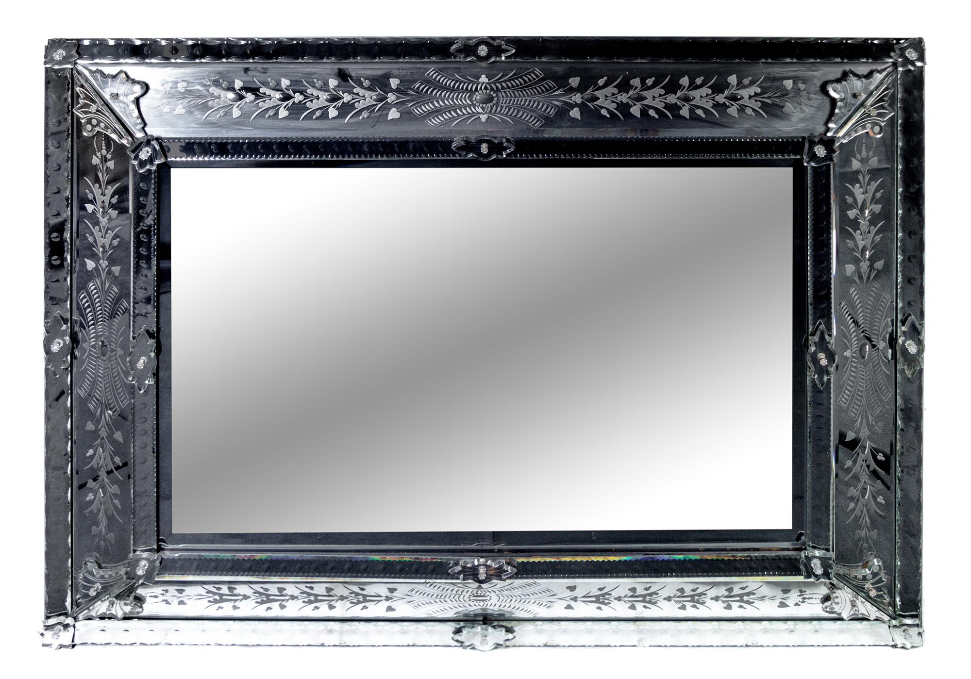 A Venetian Glass Mirror Height 47 1/2 x width 37 inches. — EARLY 20TH CENTURY