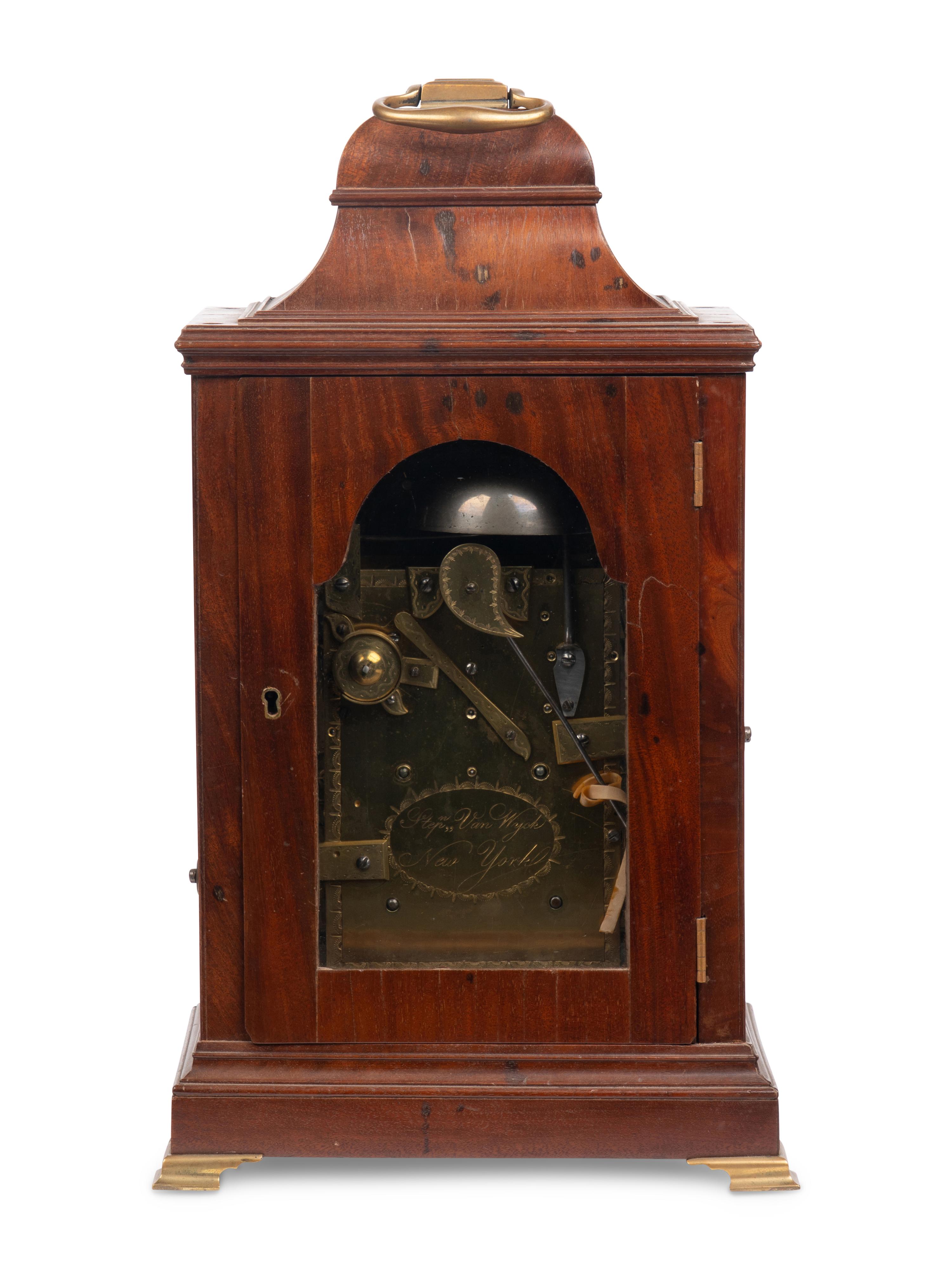 An American Brass-Mounted Mahogany Striking Table Clock