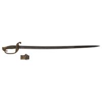 Ames Model 1850 Foot Officer's Sword with Scabbard Throat Inscribed to Captain Samuel Hubbard from the National Blues