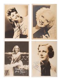 [HOLLYWOOD]. A collection of over 60 photographs and correspondence, most autographed by leading ladies from the 1920s-1970s, including:
