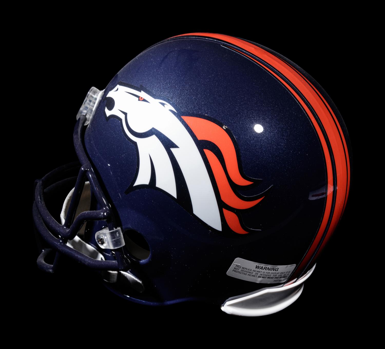 A Peyton Manning Signed Denver Broncos Riddell Football Helmet,