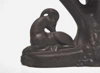 A Pair of Wedgwood Black Basalt Figural Bookends, UK, 1964