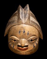 A Yoruba Wood Helmet Mask (Gelede)