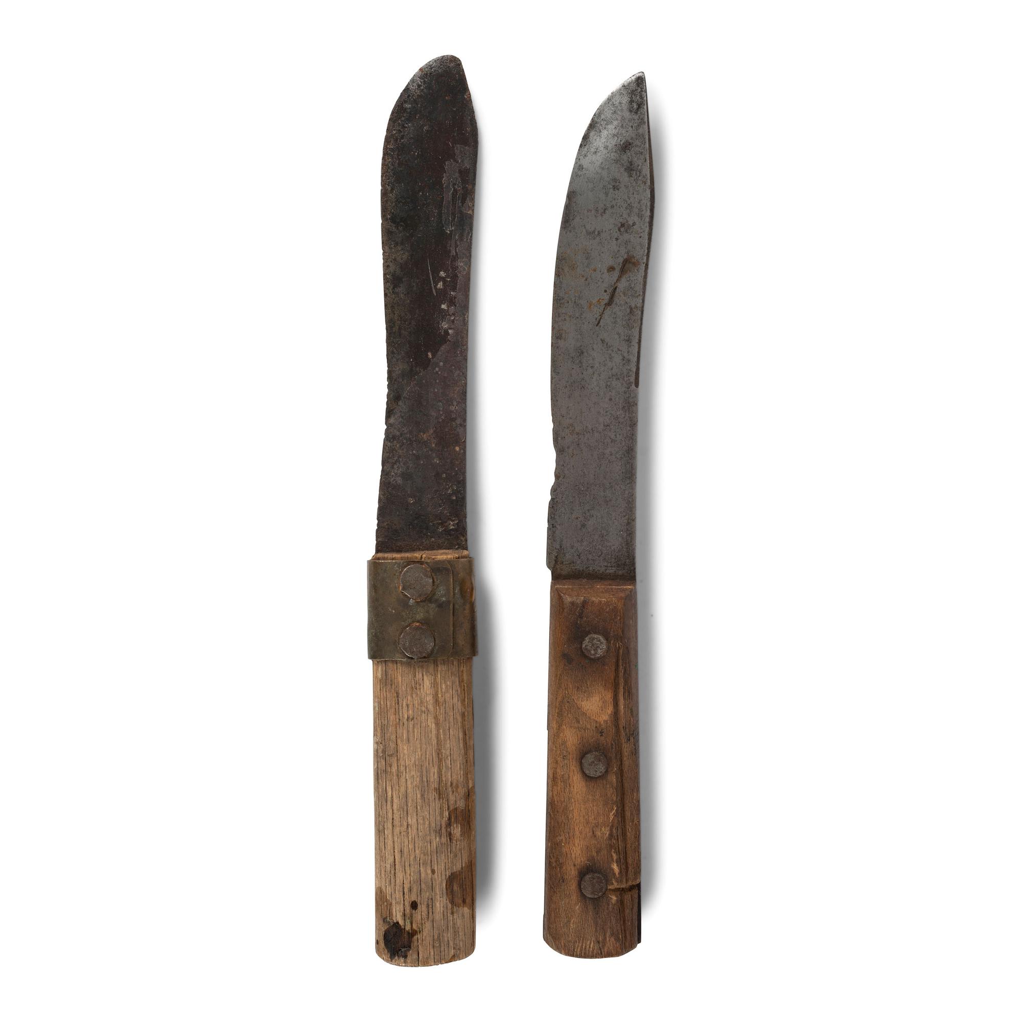 Sioux Beaded Hide Knife Sheaths, with Knives