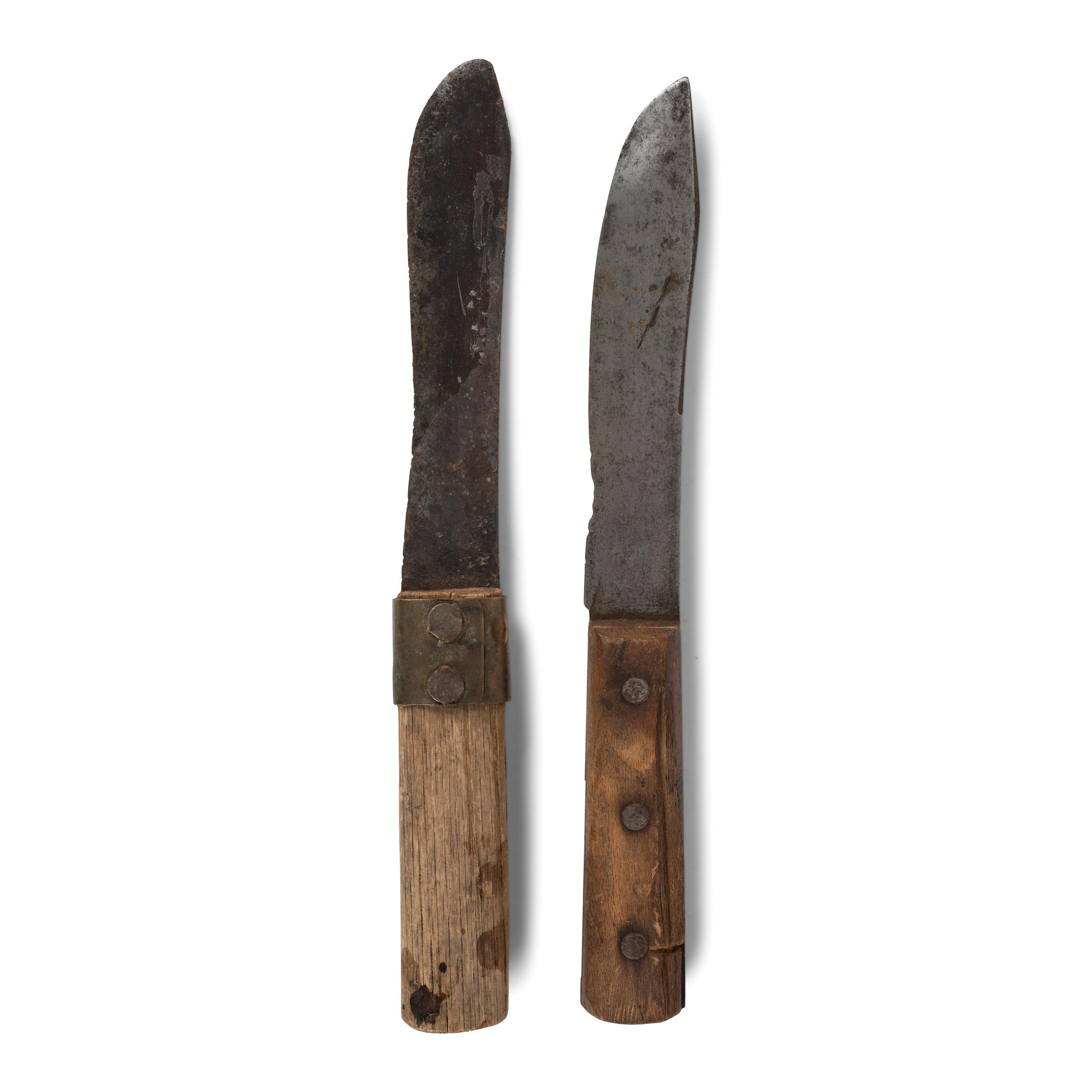Sioux Beaded Hide Knife Sheaths, with Knives