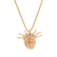 YELLOW GOLD AND DIAMOND STATUE OF LIBERTY PENDANT/NECKLACE