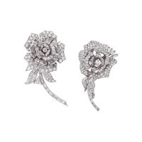 DIAMOND ROSE CONVERTIBLE BROOCH