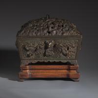 A Chinese Patinated Bronze Incense Burner, Qing Dynasty — 清 仿古四方銅爐