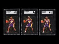 A Group of Three 1996-97 Fleer Metal Kobe Bryant Rookie Basketball Cards No. 181