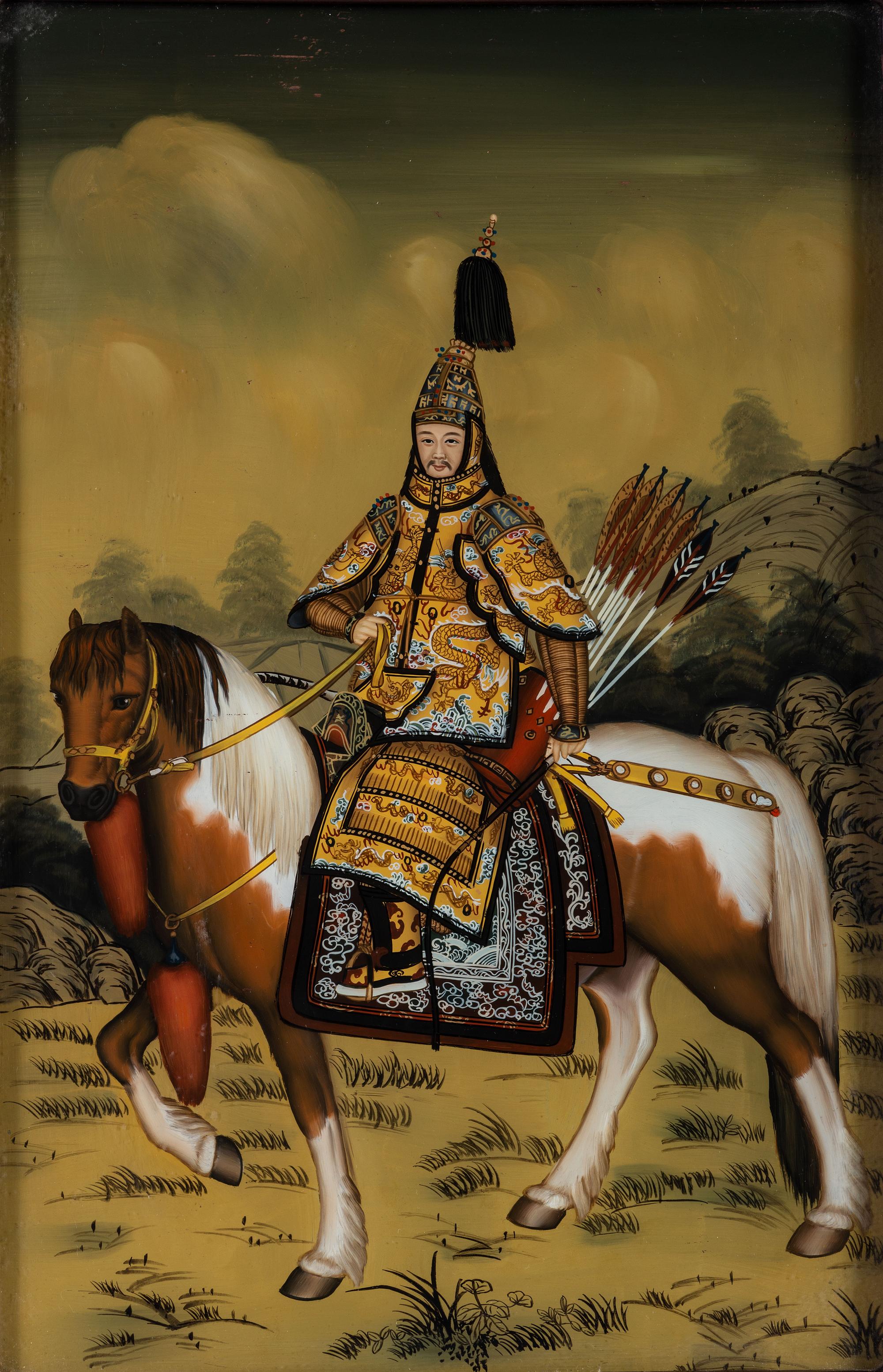 Two Chinese Reverse Glass Paintings