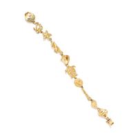 YELLOW GOLD BEACH THEMED FANCY LINK BRACELET