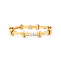 HENRY DUNAY, YELLOW GOLD AND DIAMOND BRACELET
